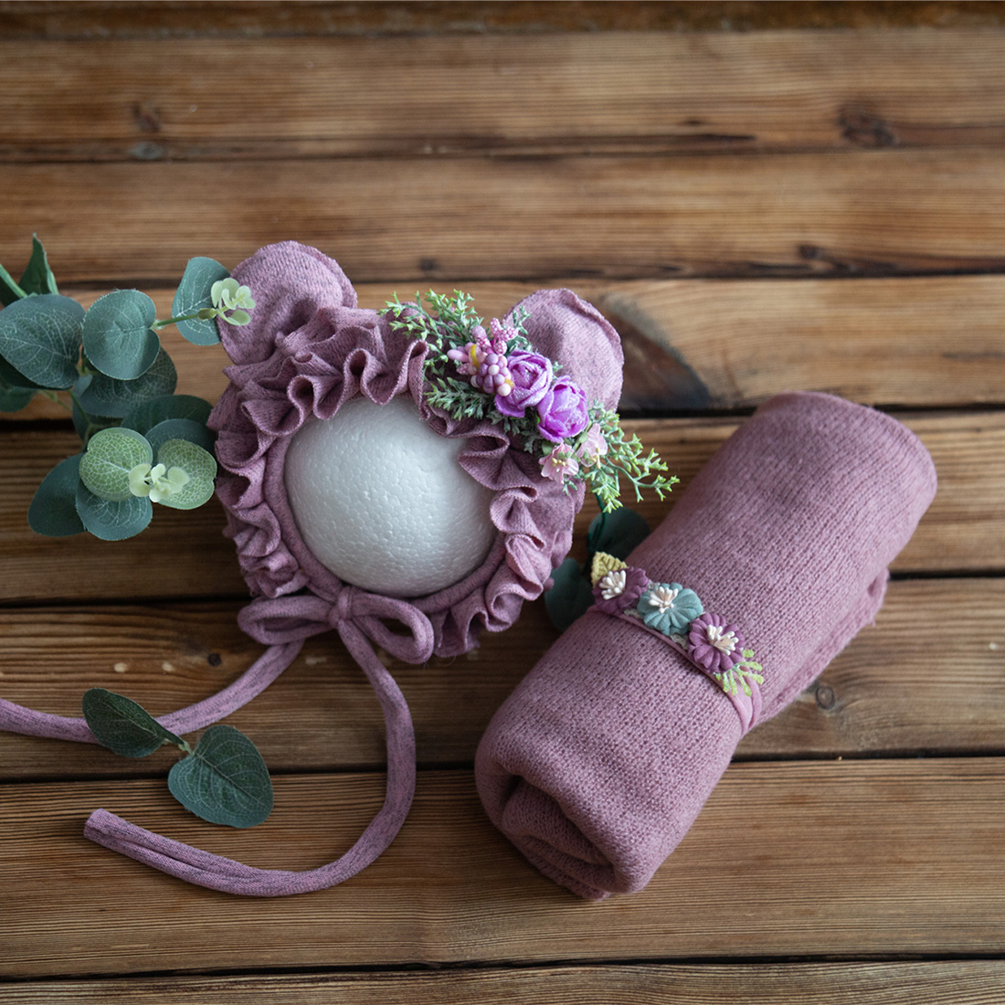Sewing Hemming - Noworodek rozciągliwa dzianina moherowa owijka koronkowa