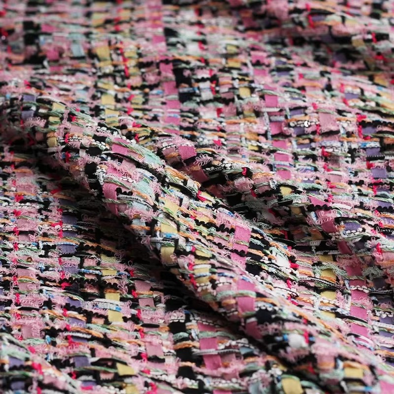 Czerwono-różowa, kolorowa, gru – Sewing Tweed Fabric recenzja i cena