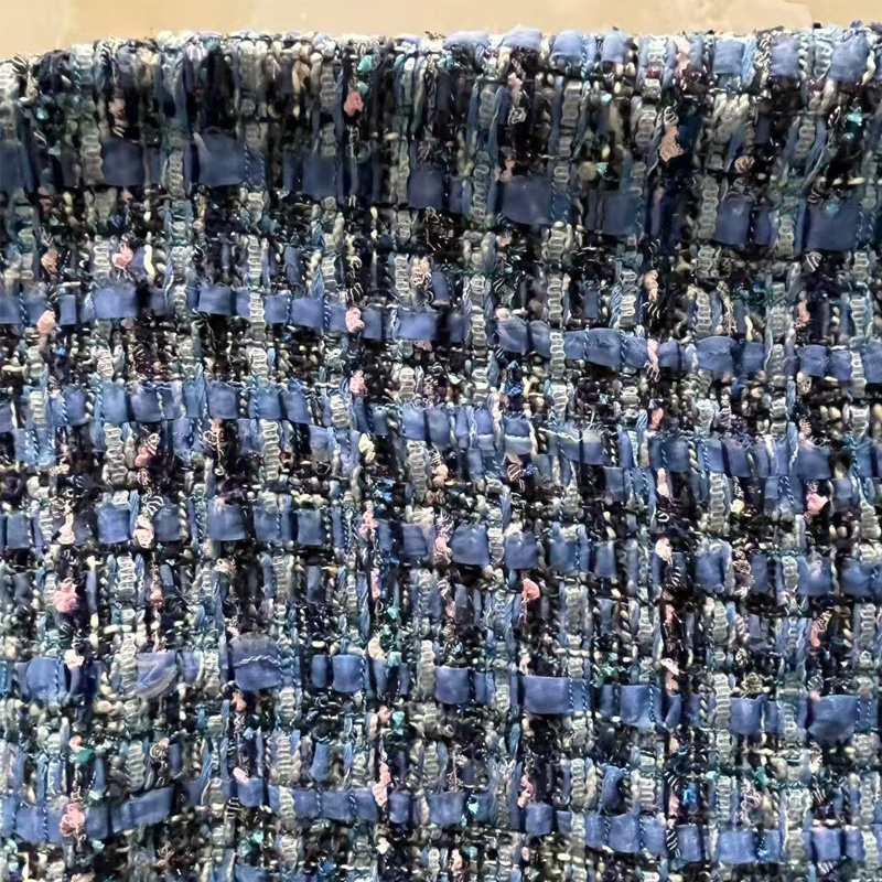 Niebieska, barwiona przędzą, g – Sewing Tweed Fabric recenzja i cena