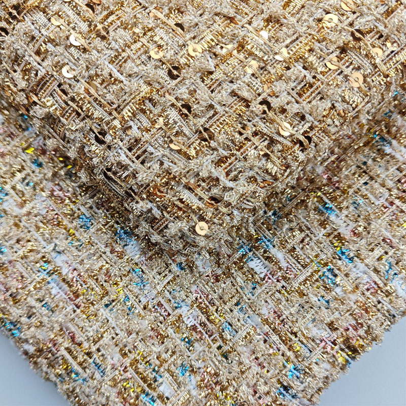 Tkanina tweedowa z drutem złot – Sewing Tweed Fabric recenzja i cena