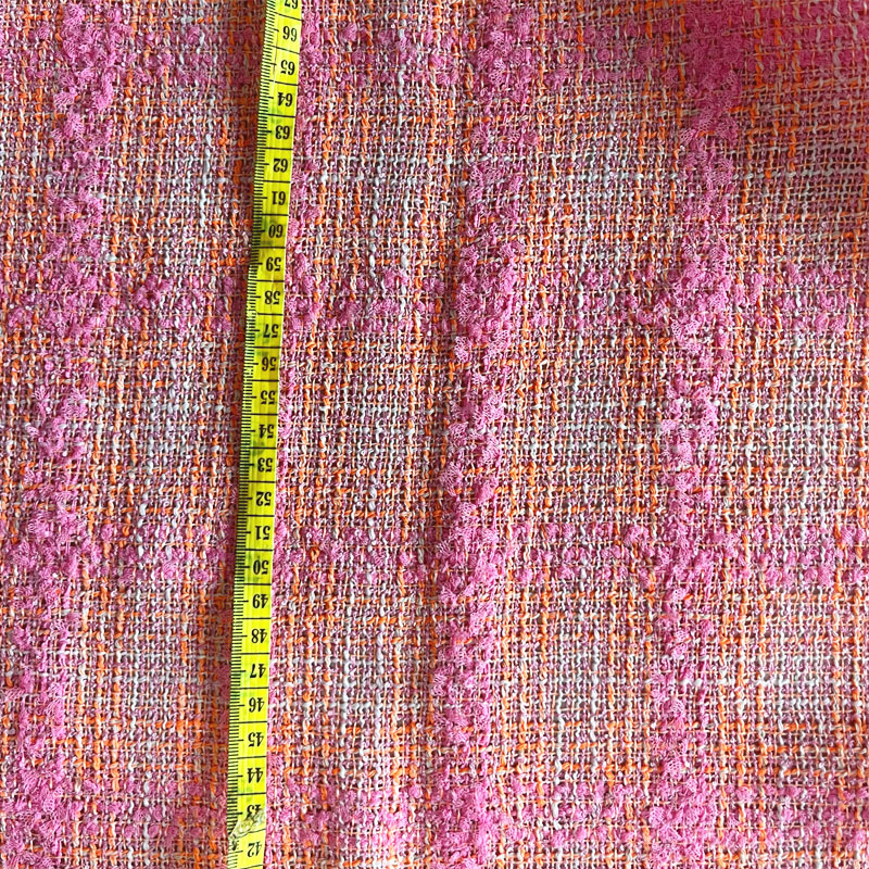 Różowo-pomarańczowa krata z tk – Sewing Tweed Fabric recenzja i cena