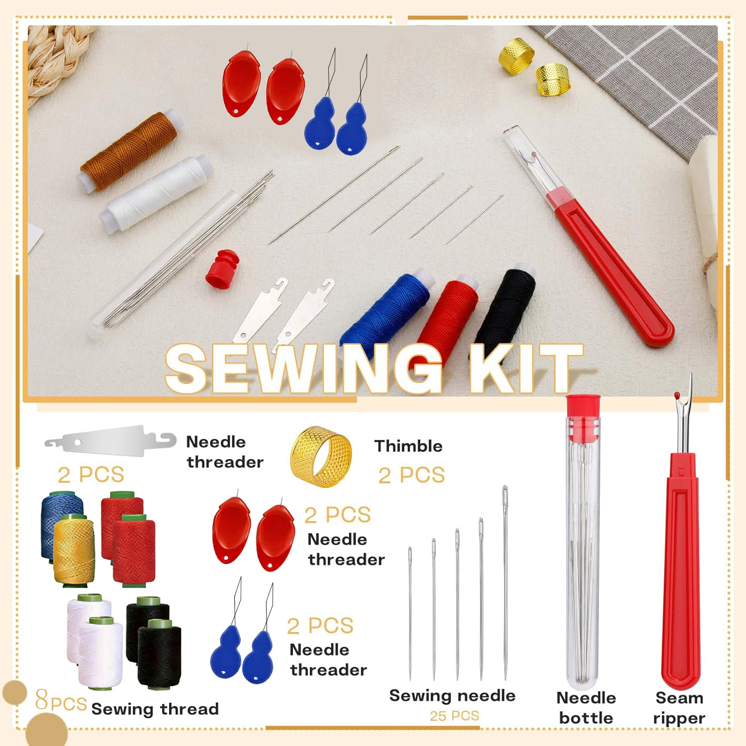 Zestaw 43 igieł do szycia z du – Sewing Kit recenzja i cena