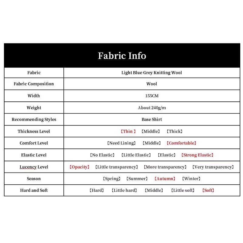 Czerwona malina Jasnoniebiesko – Sewing Tweed Fabric recenzja i cena