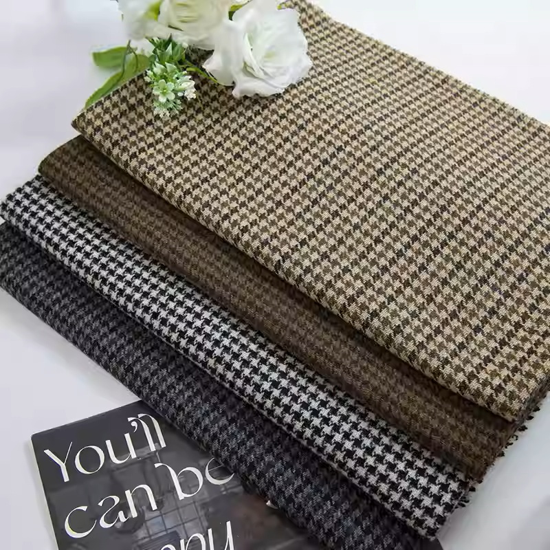 Jasna kawa, mała krata w pepit – Sewing Tweed Fabric recenzja i cena