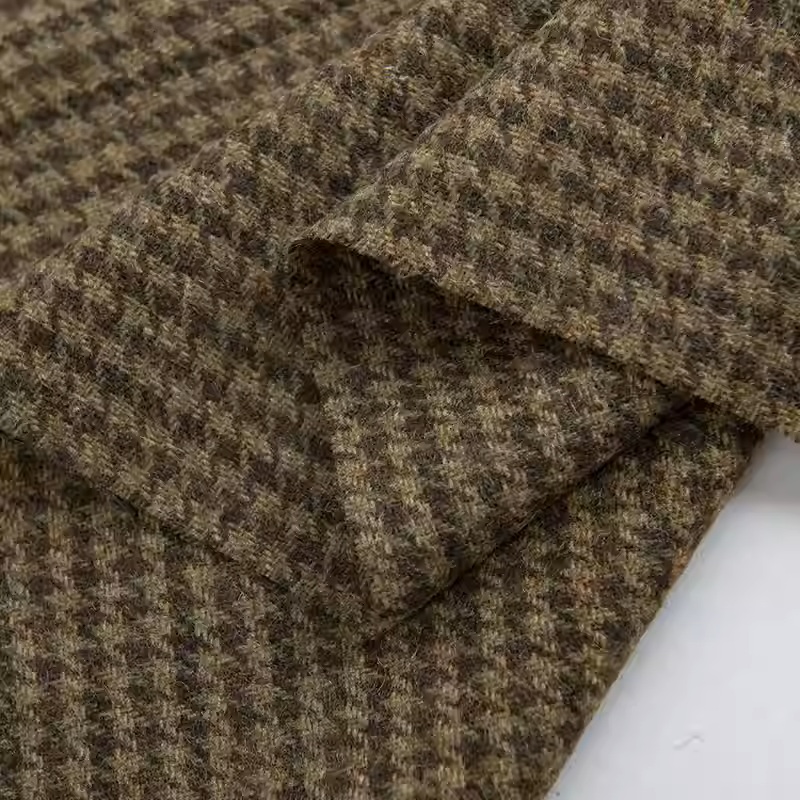 Jasna kawa, mała krata w pepit – Sewing Tweed Fabric recenzja i cena