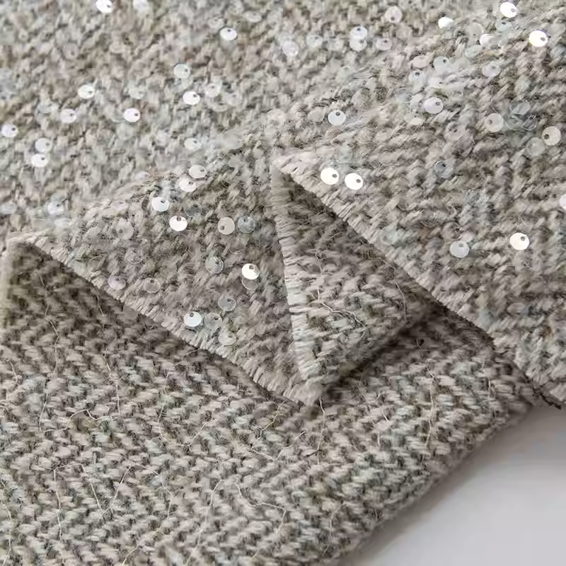 Jasnoszara tkanina tweedowa z  – Sewing Tweed Fabric recenzja i cena